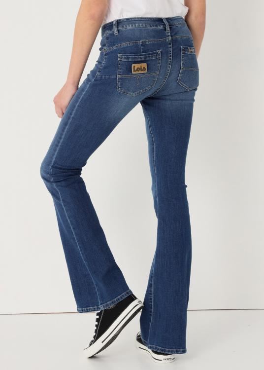 Lois Jeans Jeans Délavage Double Stone Coupe Push Up Flare Taille Moyenne