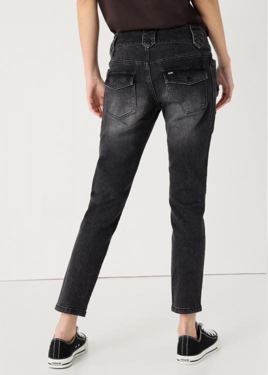 Lois Jeans Jeans Délavage Gris Poches à Rabat Trutemp 365 Coupe Skinny Ankle Taille Basse