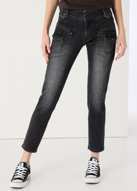 lois jeans Jeans Délavage Gris poches à rabat Trutemp 365 Coupe Skinny ankle Taille Basse