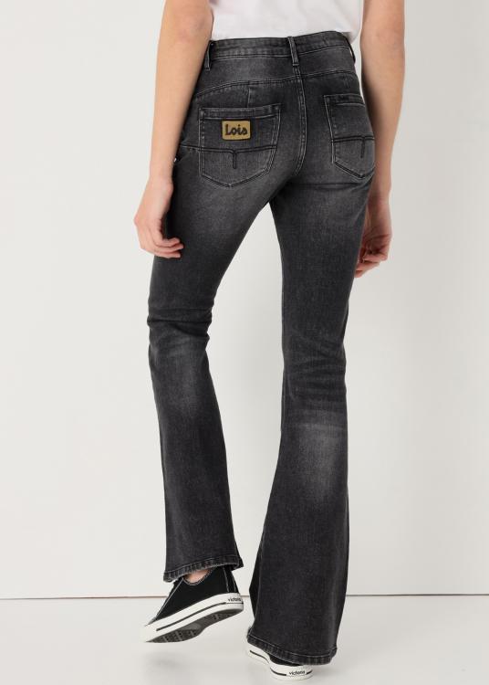 Lois Jeans Jeans Délavage Gris Tissu Trutemp 365 Coupe Push Up Flare Taille Moyenne