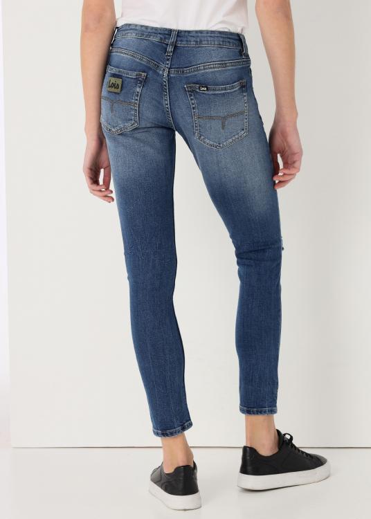 Lois Jeans Jeans Délavage Médium Bleu Damage Coupe Skinny Taille Basse