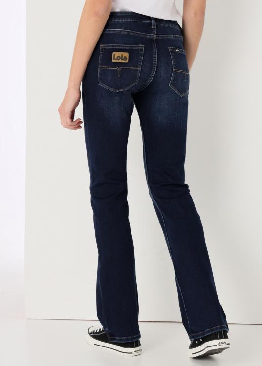 Lois Jeans Jeans Délavage Médium Bleu Foncé Coupe Boot Cut Taille Basse