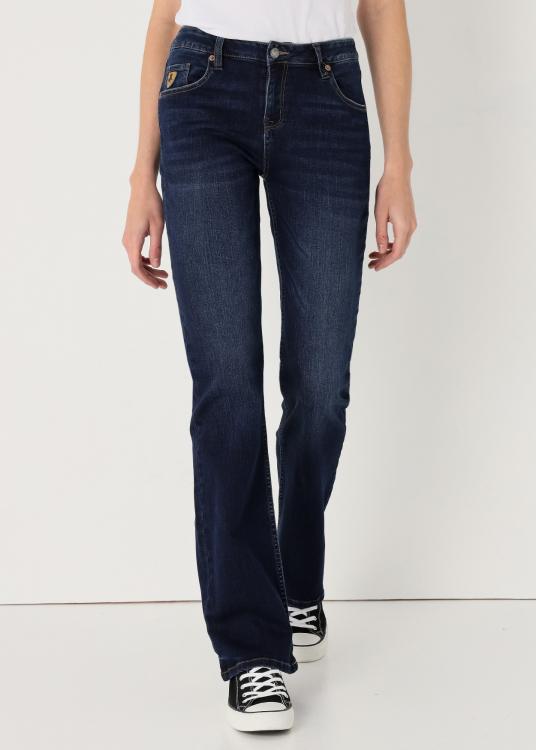 lois jeans Jeans Délavage médium Bleu foncé Coupe Boot Cut Taille Basse