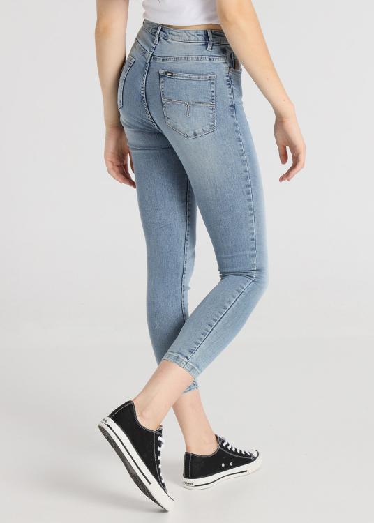 Lois Jeans Jeans Délavage Médium Bleu Foncé Coupe Skinny Ankle Taille Moyenne