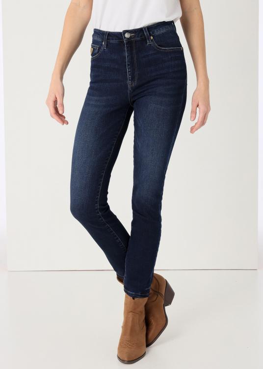 lois jeans Jeans Délavage médium Bleu foncé Coupe Skinny ankle Taille Moyenne