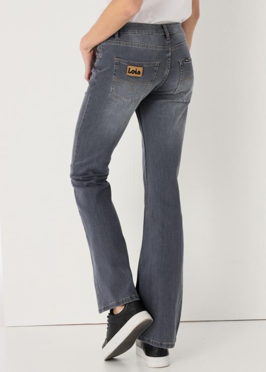 Lois Jeans Jeans Délavage Médium Gris Coupe Boot Cut Taille Basse