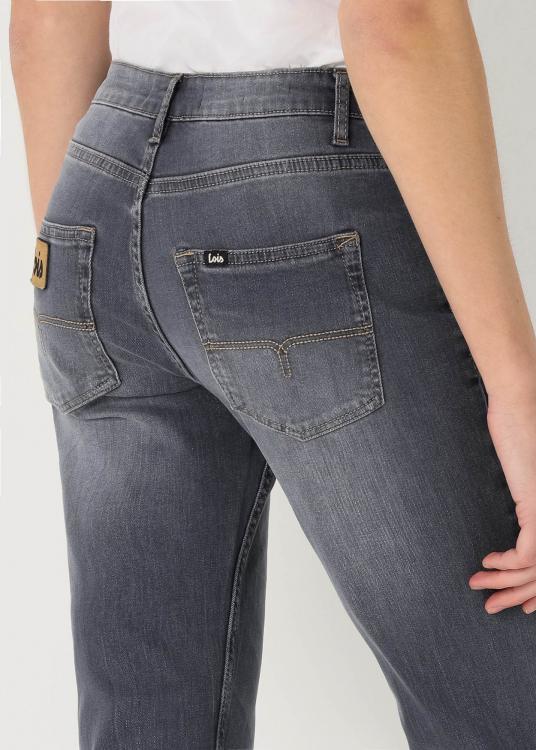 Lois Jeans Jeans Délavage Médium Gris Coupe Boot Cut Taille Basse
