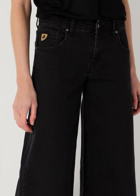 Lois Jeans Jeans Délavage Noir Jample Ample Taille Haute