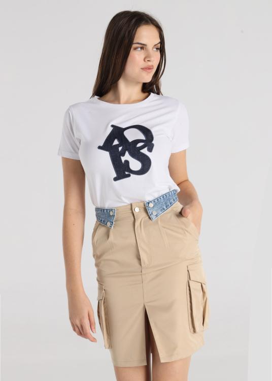 Lois Jeans Jupe - Taille Haute Avec Pinces Smockées à La Taille