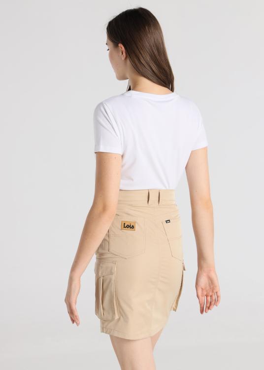 Lois Jeans Jupe - Taille Haute Avec Pinces Smockées à La Taille