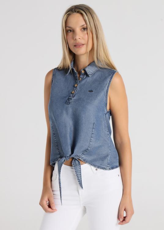 lois jeans Chemise - Sans manches détail nœud