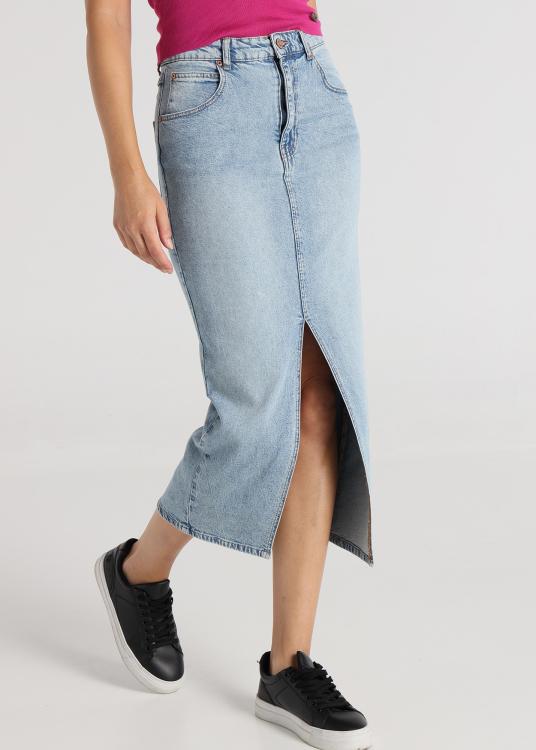 Lois Jeans Jupe - Jean Long Avec Ouverture Devant