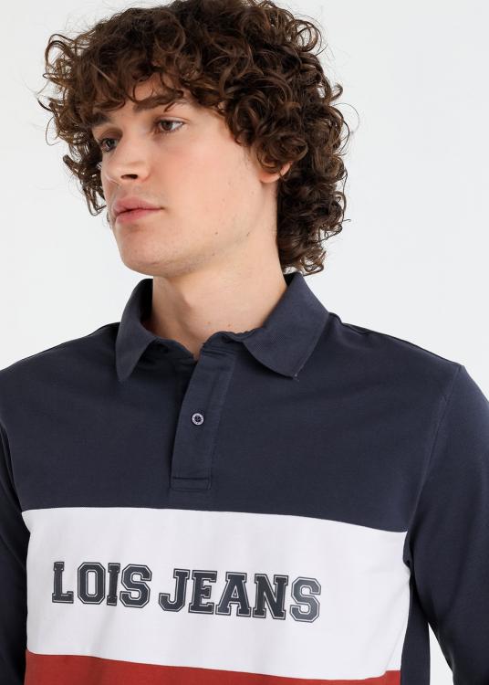 Lois Jeans Polo Manches Longues Piqué