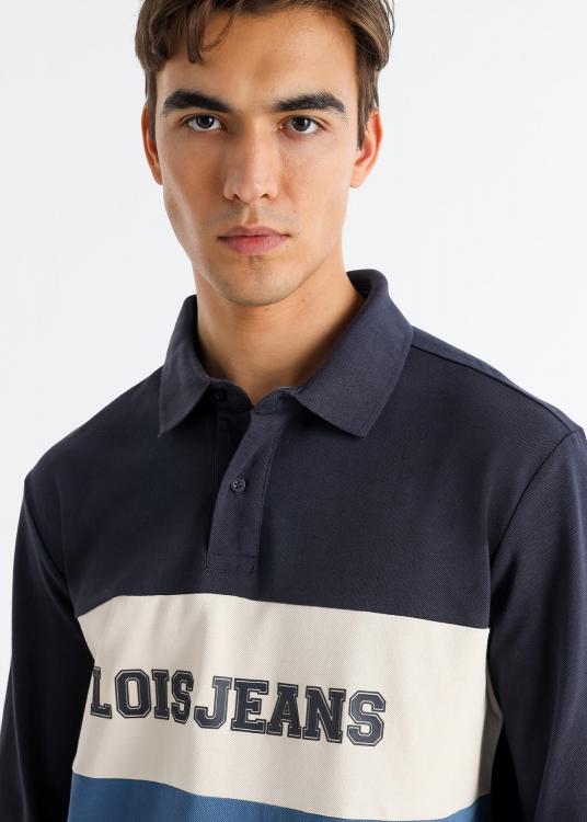 Lois Jeans Polo Manches Longues Piqué