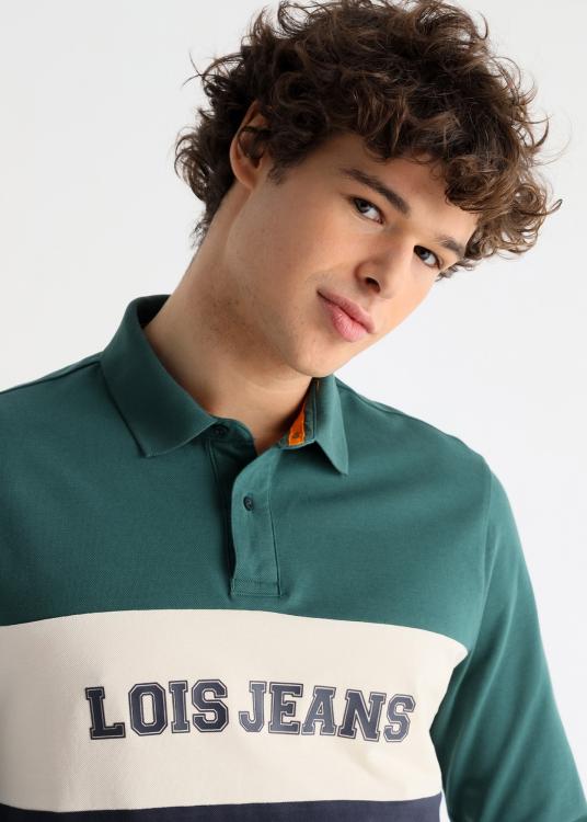 Lois Jeans Polo Manches Longues Piqué