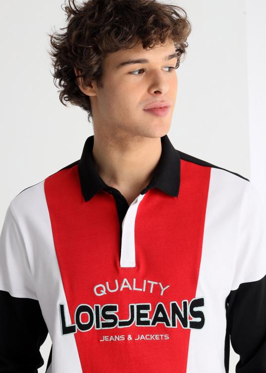 Lois Jeans Polo Tri-couleur Manches Longues