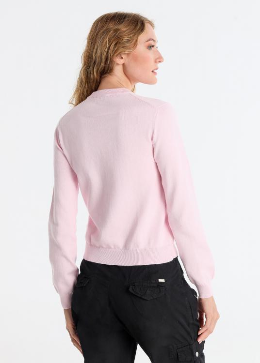 Lois Jeans Pull Basique Col Rond Logo Brodé