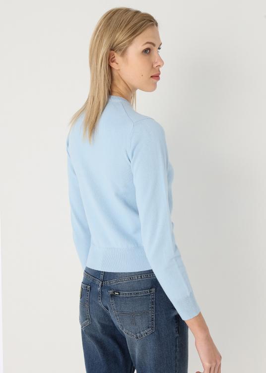 Lois Jeans Pull Basique Col Rond Logo Brodé