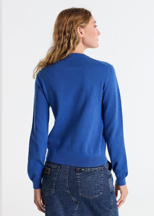 Lois Jeans Pull Basique Col Rond Logo Brodé