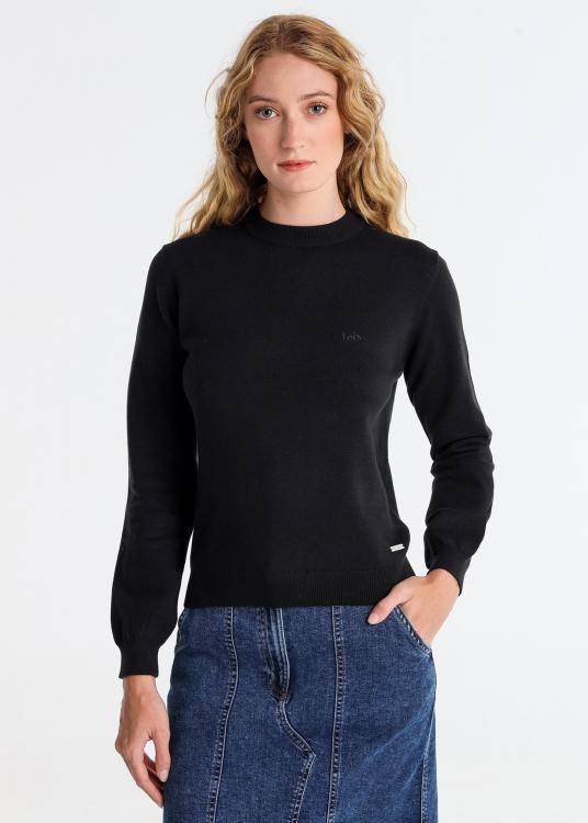 lois jeans Pull Basique Col rond logo brodé
