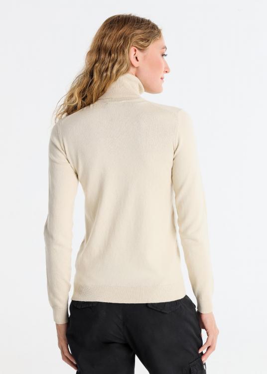 Lois Jeans Pull Basique Col Roulé Logo Brodé