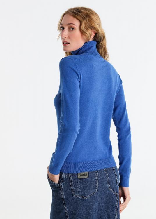 Lois Jeans Pull Basique Col Roulé Logo Brodé