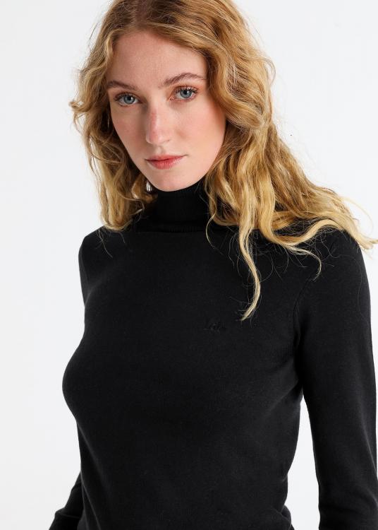 Lois Jeans Pull Basique Col Roulé Logo Brodé