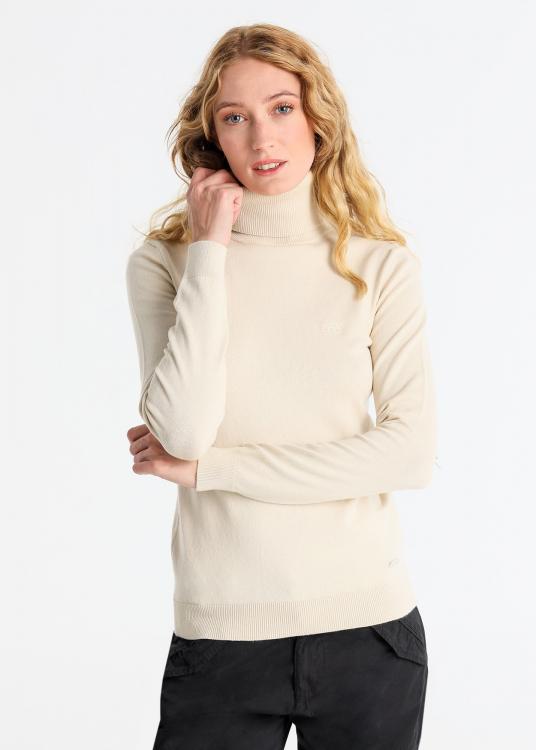 Lois Jeans Pull Basique Col Roulé Logo Brodé