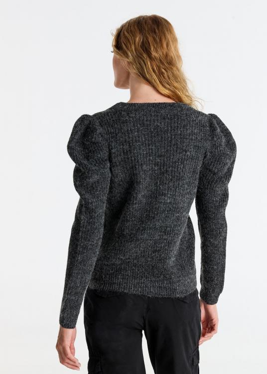 Lois Jeans Pull Col En V Con Manches Bouffantes
