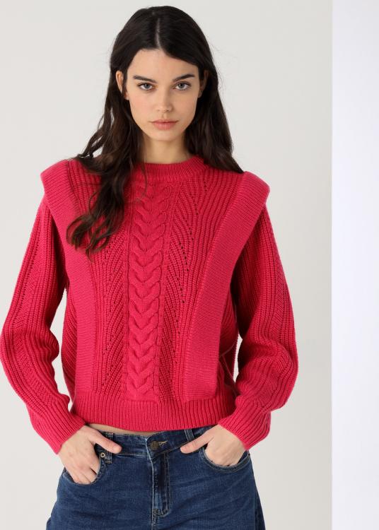 Lois Jeans Pull Col Rond Grosse Maille