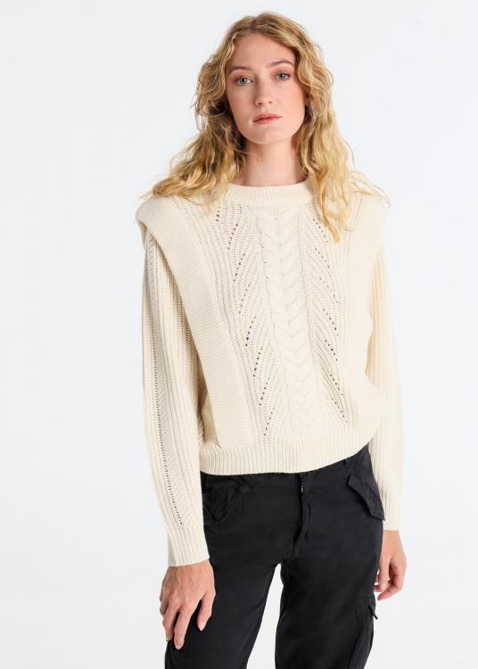 Lois Jeans Pull Col Rond Grosse Maille