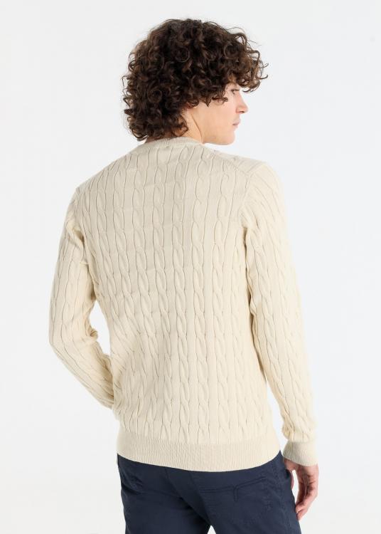 Lois Jeans Pull Col Rond Maille Torsadé