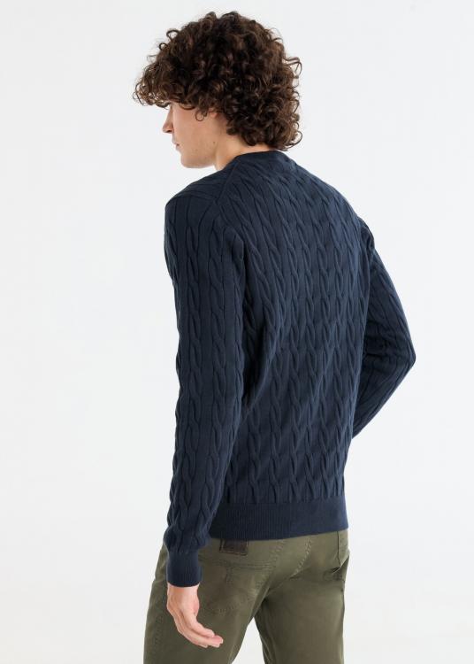 Lois Jeans Pull Col Rond Maille Torsadé