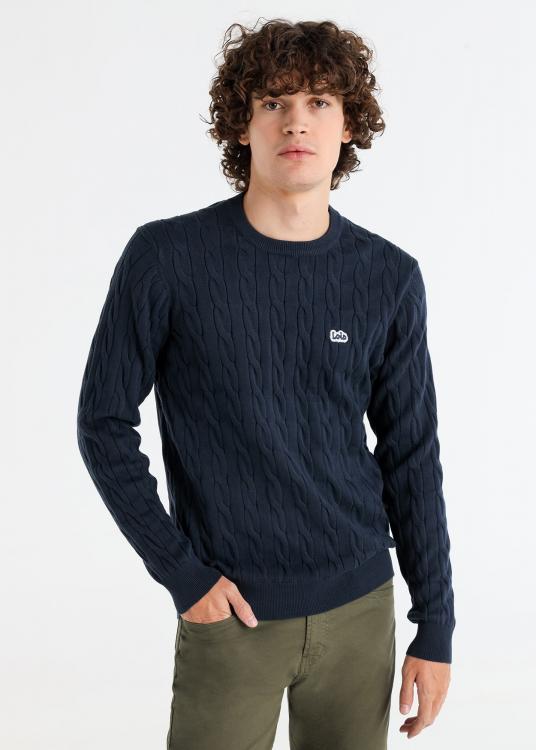 Lois Jeans Pull Col Rond Maille Torsadé