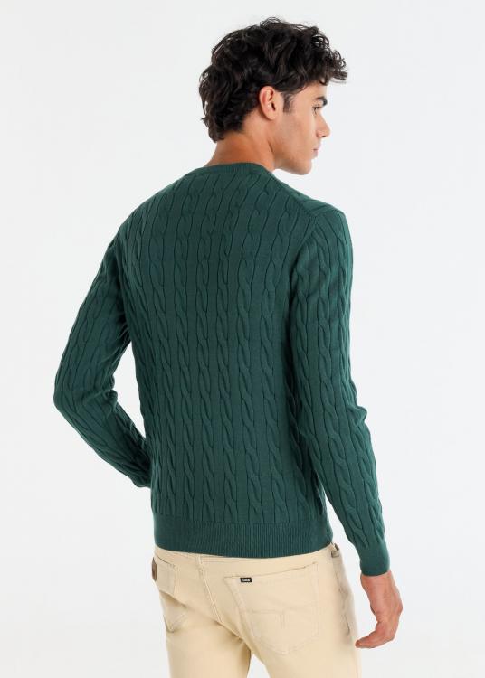 Lois Jeans Pull Col Rond Maille Torsadé