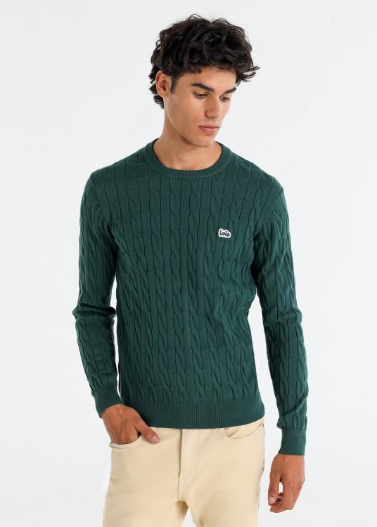 Lois Jeans Pull Col Rond Maille Torsadé