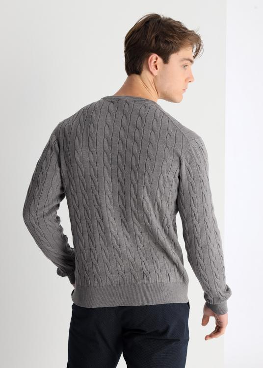 Lois Jeans Pull Col Rond Maille Torsadé