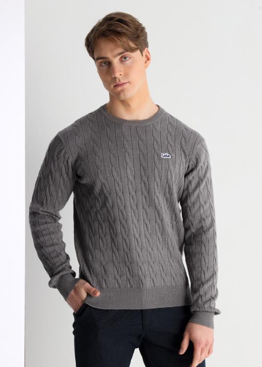 Lois Jeans Pull Col Rond Maille Torsadé