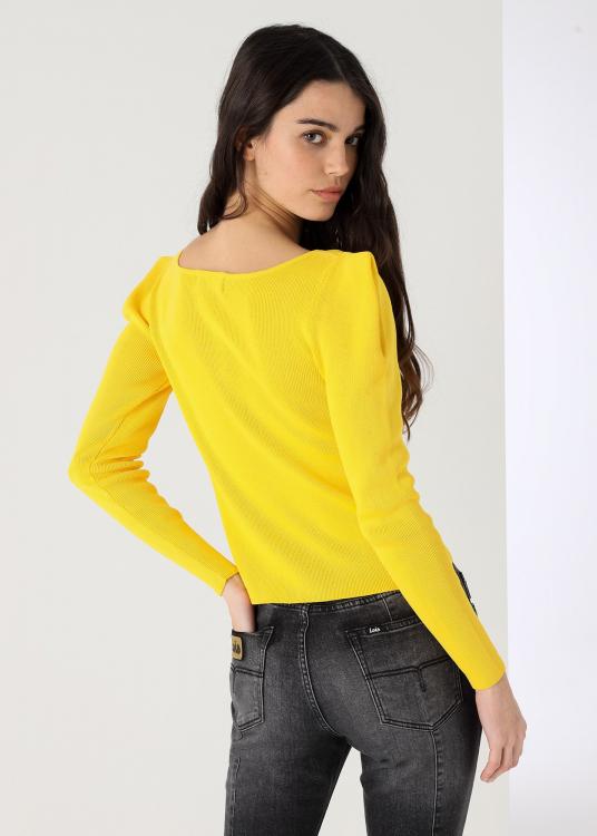 Lois Jeans Pull Col Rond Plis à L'épaule