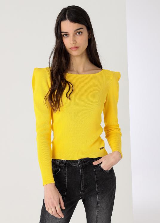 Lois Jeans Pull Col Rond Plis à L'épaule