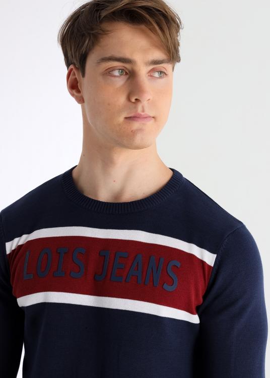 Lois Jeans Pull Col Rond Super High Density Print