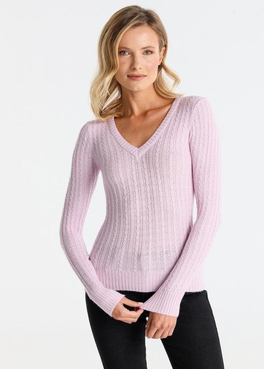 Lois Jeans Pull Maille Torsadé Col En V