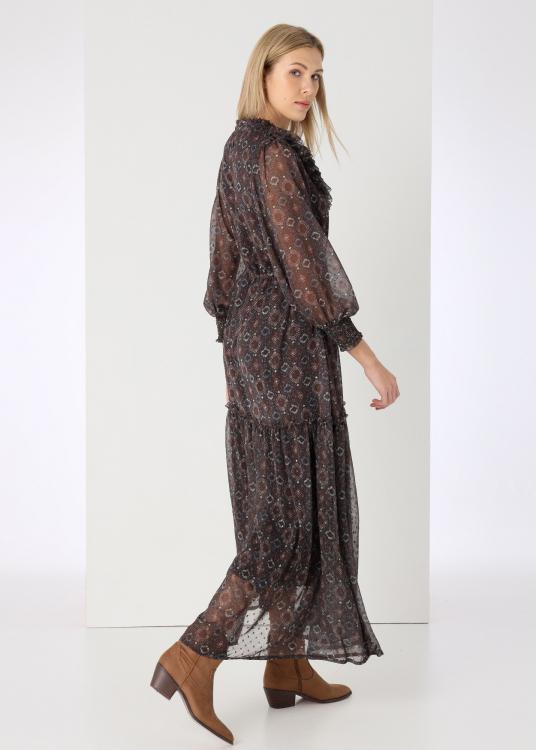 Lois Jeans Robe Longue Fluide Avec Volants