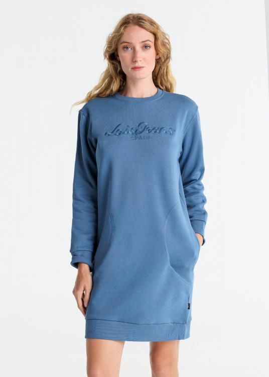 lois jeans Robe Sweat poches latérales Brodé Lois