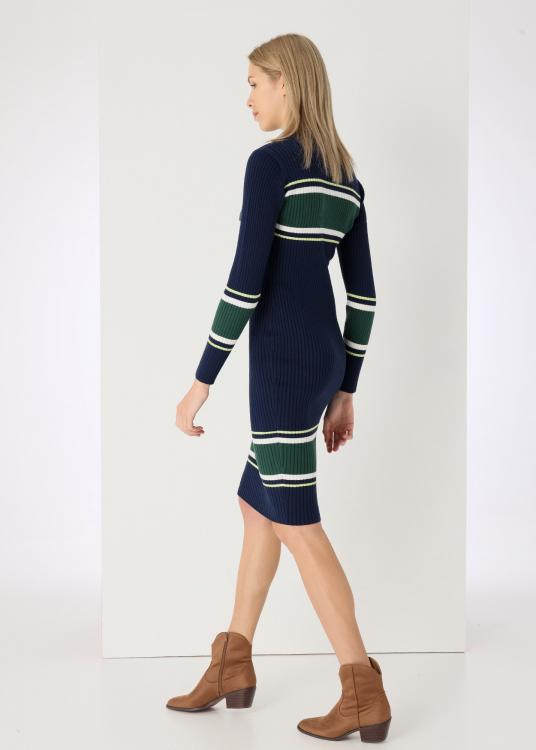 Lois Jeans Robe Tricot Midi à Rayures