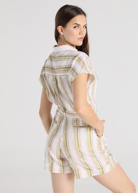 Lois Jeans Short - Imprimé Rayé Effet Aquarelle