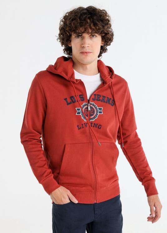 Lois Jeans Sweat à Capuche Zippé Brodé