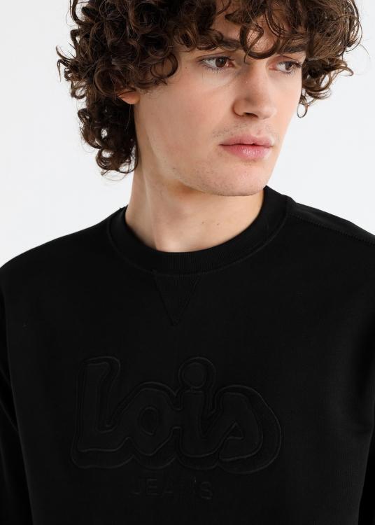 Lois Jeans Sweat-shirt Col Rond Brodé Lois