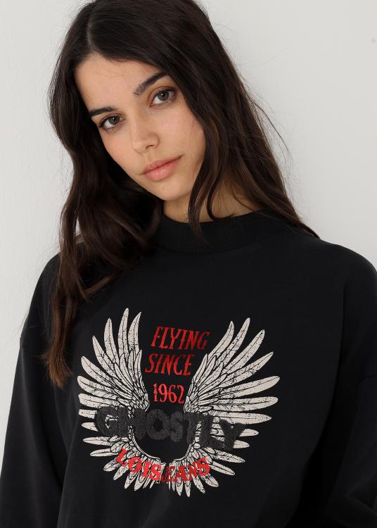 Lois Jeans Sweat-shirt Col Rond Graphique Ghostly