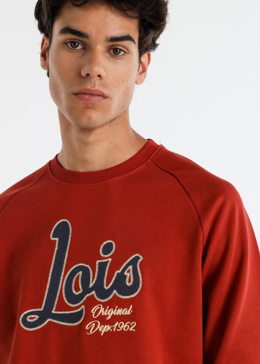Lois Jeans Sweat-shirt Col Rond Logo Vintage